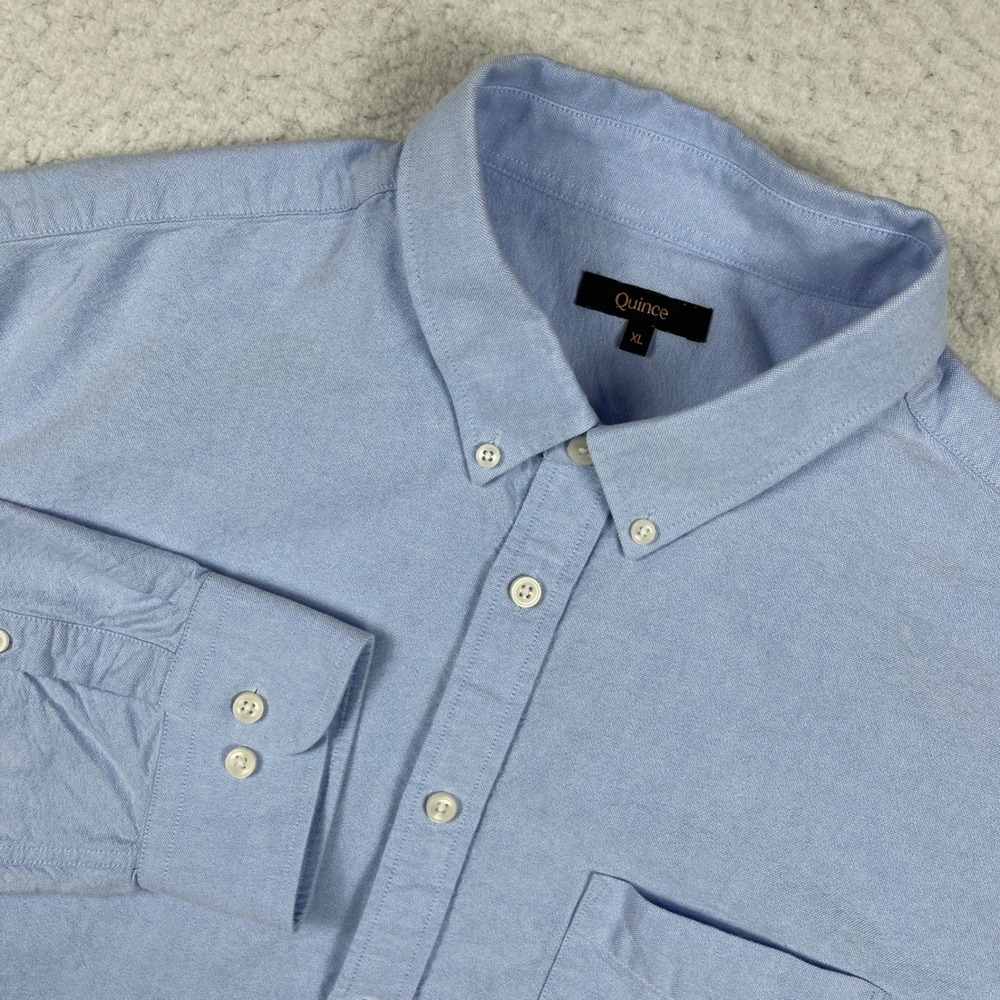 Quince Oxford Shirt Mens XL Pale Blue Organic Cotton Button Down Casual Preppy